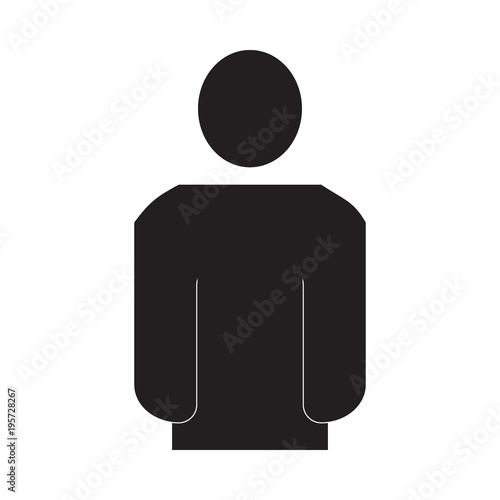 Black man figurine on a white background. Primitive icon. Vector graphics