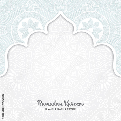 beautiful ramadan kareem greeting card design with mandala art