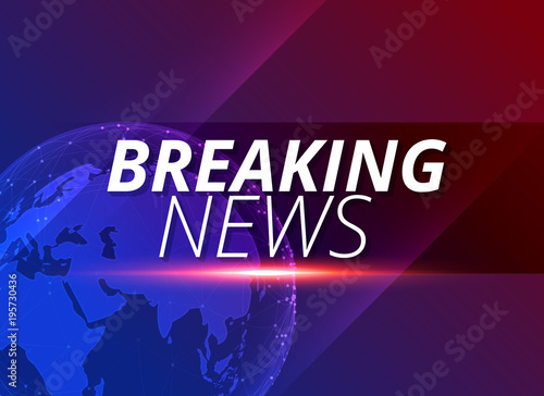 breaking news background with earth planet