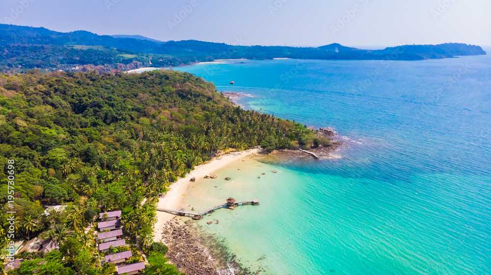 Fototapeta premium Aerial view with sea and beach