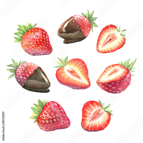 Fototapeta Naklejka Na Ścianę i Meble -  A large collection of ripe strawberries