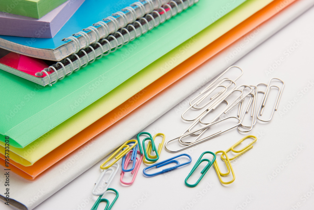 pencils paperclip notebooks notebooks on office desk pencils paperclip notebooks notebooks on office desk