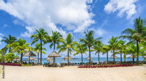 Tropical scenery with amazing beaches of  Mauritius island © Balate Dorin