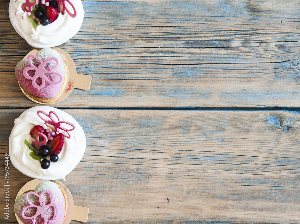 Cupcake on wooden table. Cupcake on wooden table.