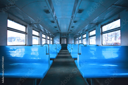 interior of the old train car, toned © Sergey