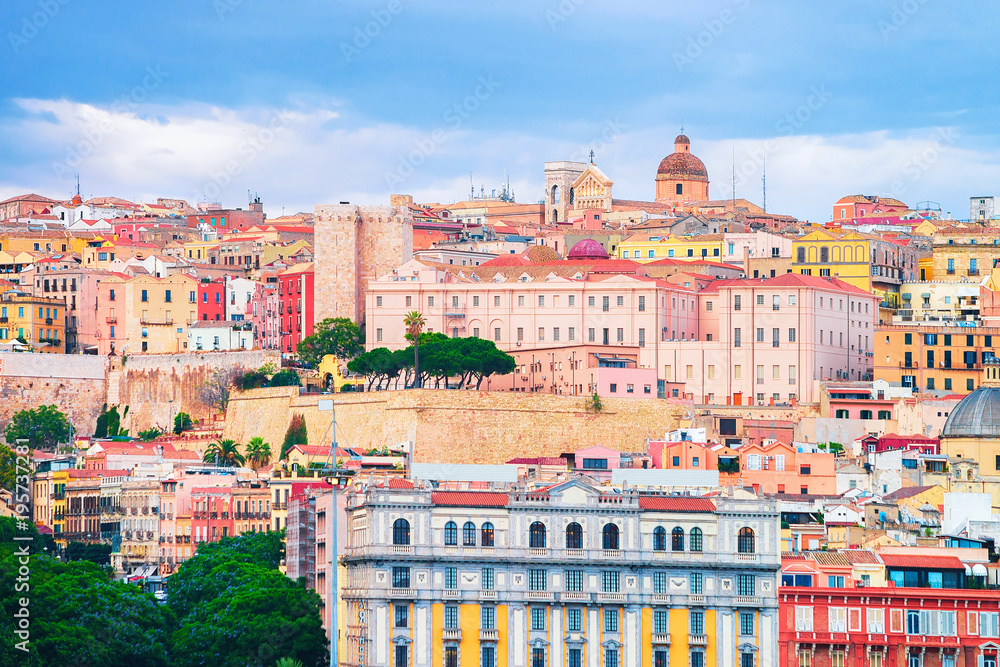Fototapeta premium Cityscape of old center of Cagliari