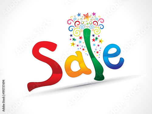 abstract artistic creative colorful sale text