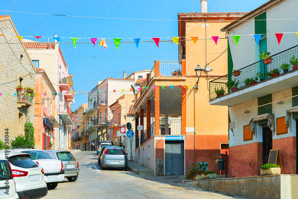Street with road in Arzachena Sardinia