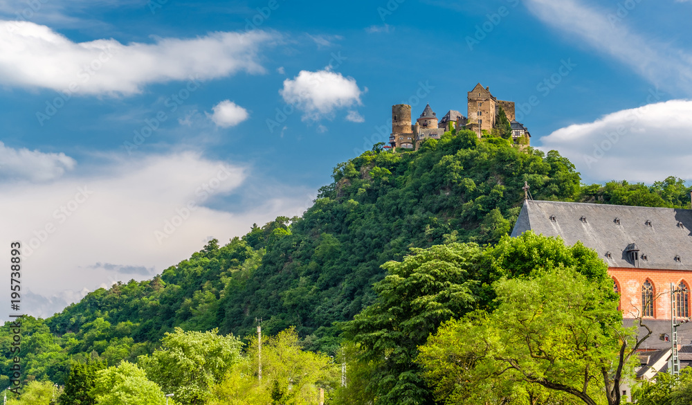 Schonburg Castle at Rhine Valley near Oberwesel, Germany. Schonburg Castle at Rhine Valley near Oberwesel, Germany.