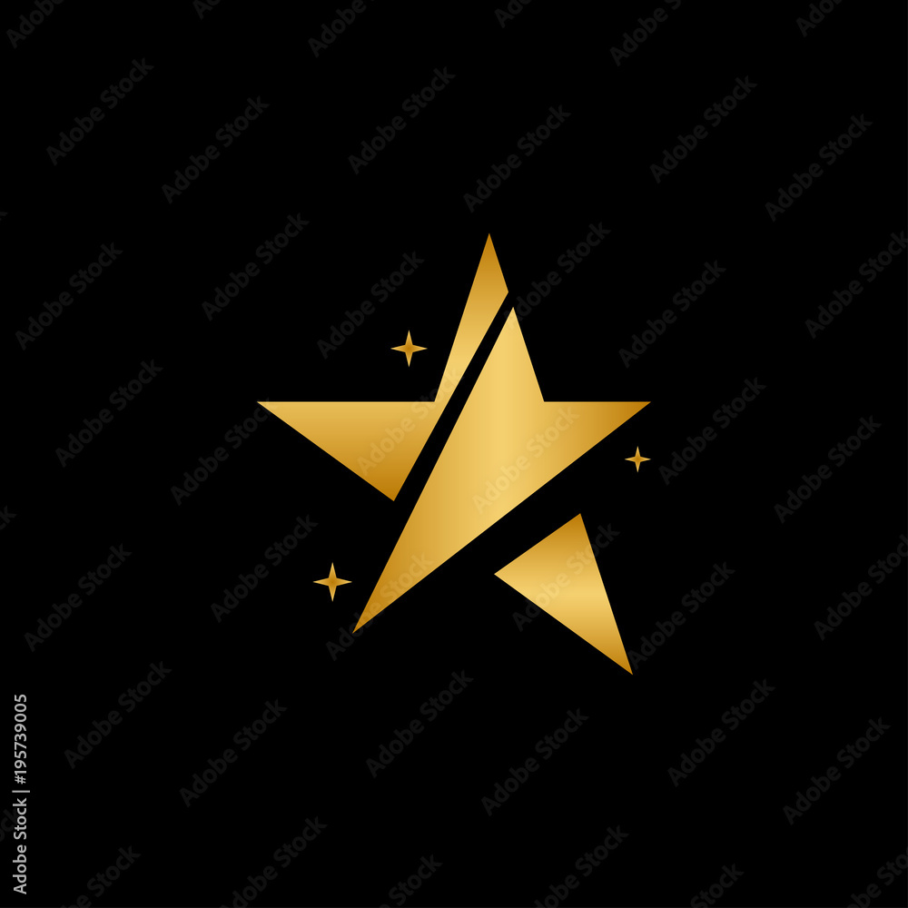 Sparky gold star logo and icon design template Sparky gold star logo and icon design template
