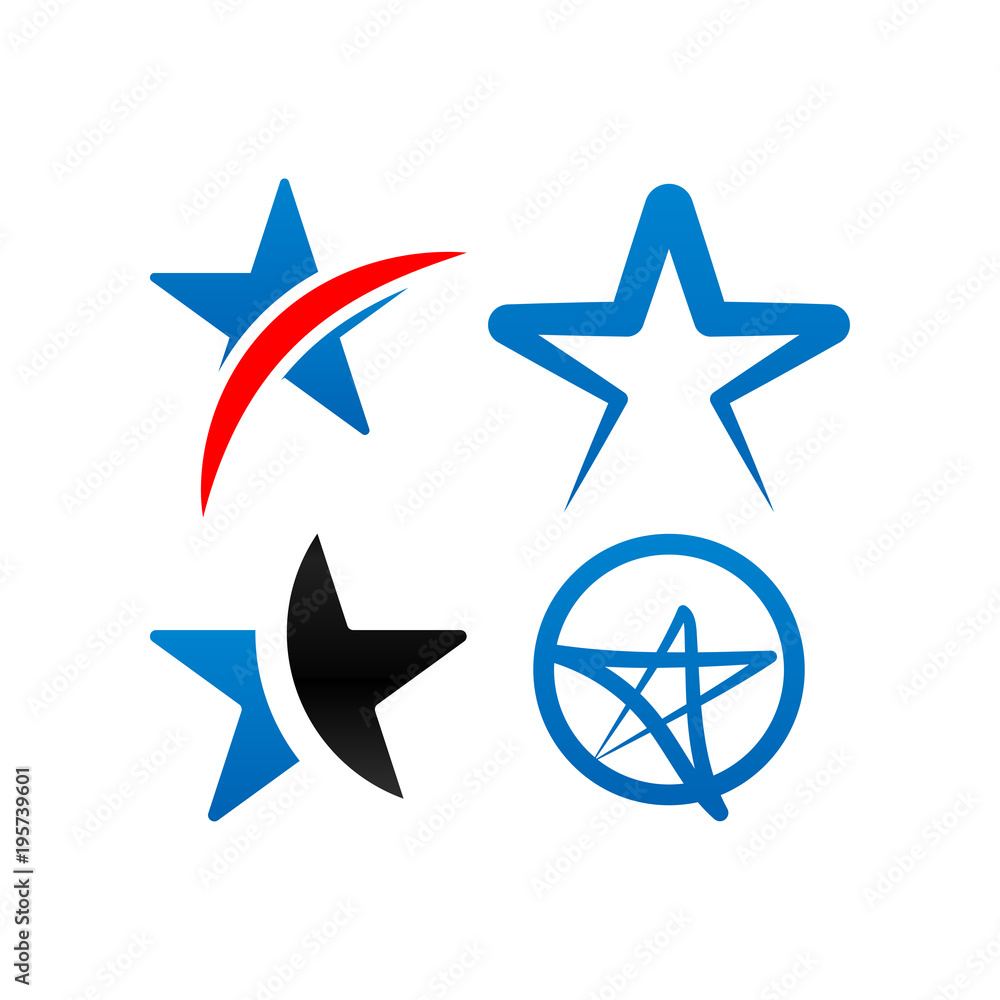 Collection of star logo and icon design template Collection of star logo and icon design template