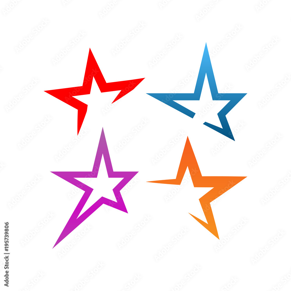 Collection of star logo and icon design template Collection of star logo and icon design template