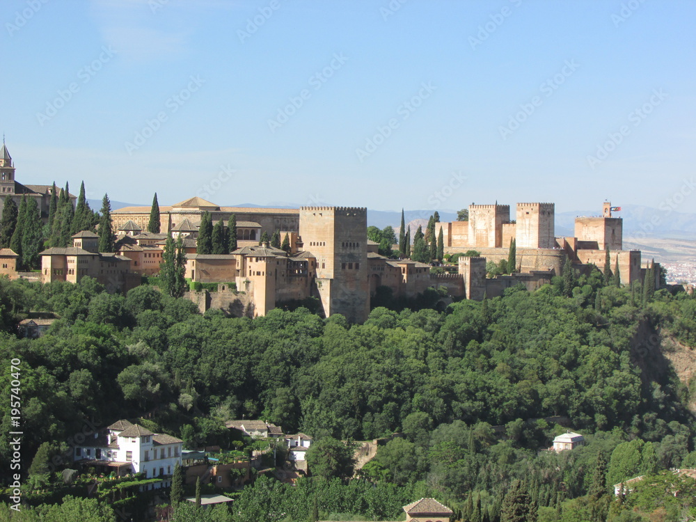 View to Alhambra palace, Granada, Andalusia, Spain
