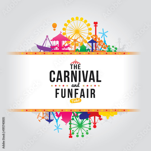 Vector illustration of the carnival funfair design. photo