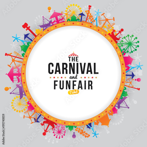 Vector illustration of the carnival funfair design.
