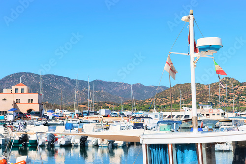 Port with yachts at Villasimius Cagliari South Sardinia