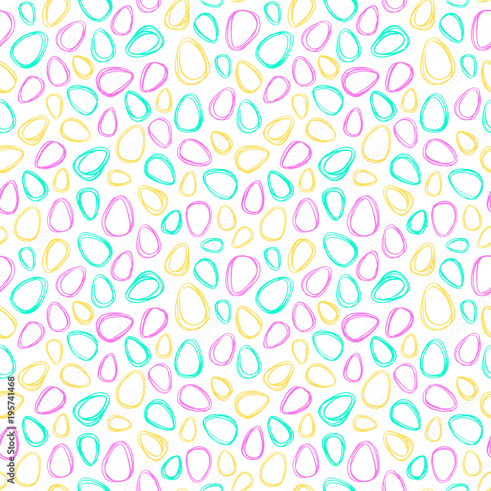 Easter wrapping paper. Seamless pattern. Doodle. Paschal eggs