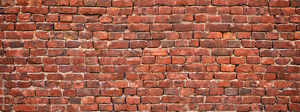 Naklejka premium brick wall background, grunge texture brickwork old house