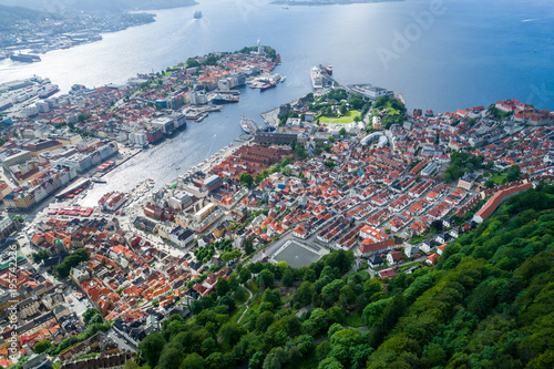 Bergen is a city and municipality in Hordaland on the west coast of Norway. Bergen is the second-largest city in Norway. © Andrei Armiagov