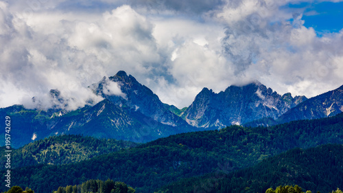 Beautiful natural landscape of the Alps. Forggensee and Schwangau, Germany, Bavaria photo