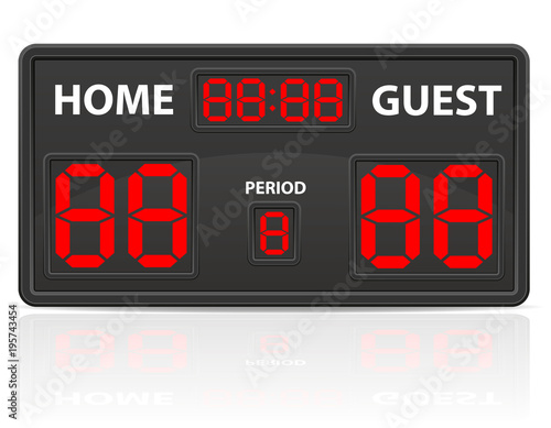 football soccer sports digital scoreboard vector illustration