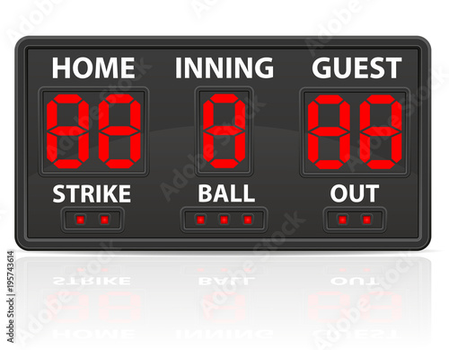 baseball sports digital scoreboard vector illustration