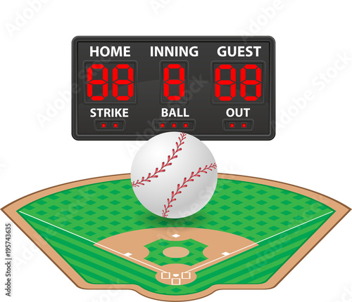 baseball sports digital scoreboard vector illustration