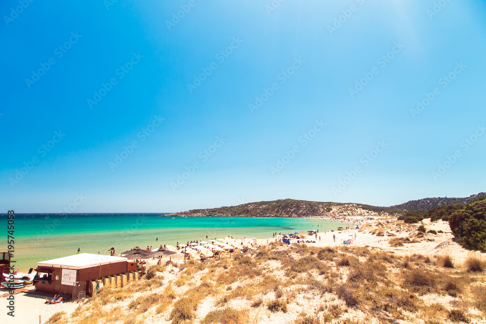 The beach of Chia su Giudeu, Sardinia