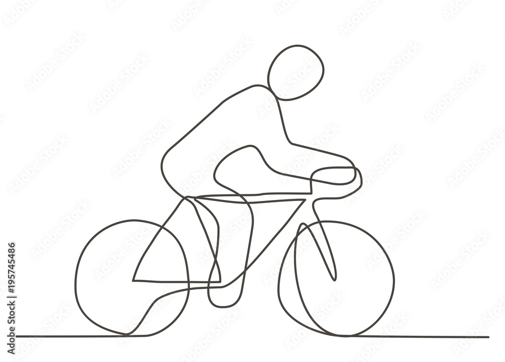 Fototapeta premium Bicycle One line drawing