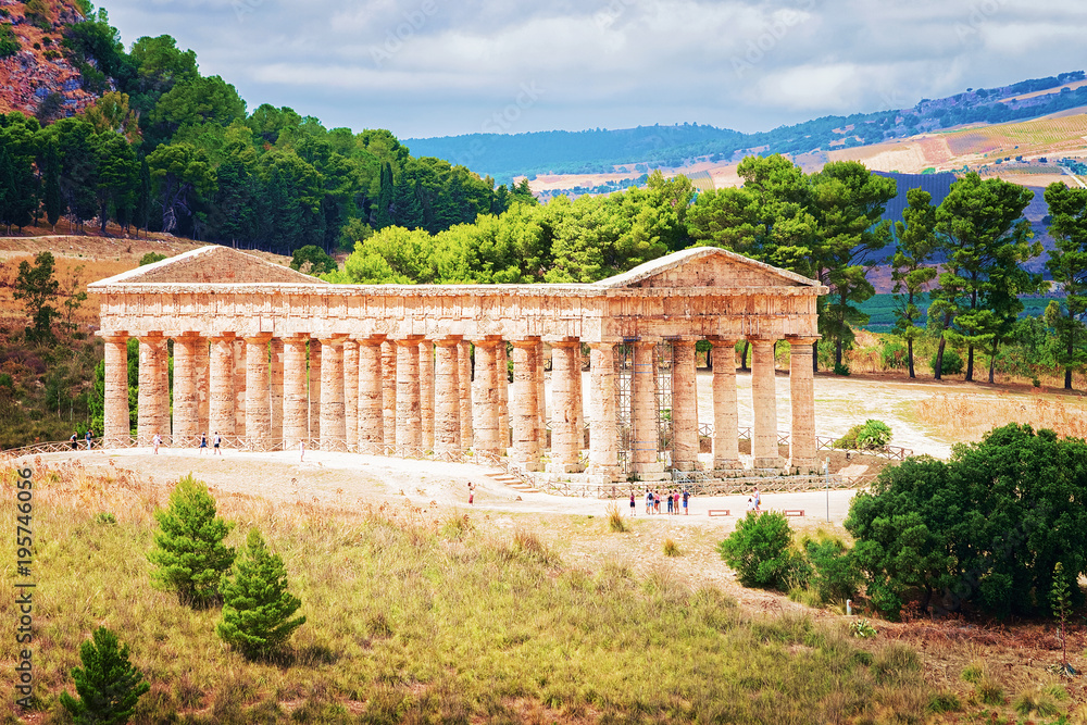 Doric temple and landscape of Segesta in Sicily Doric temple and landscape of Segesta in Sicily
