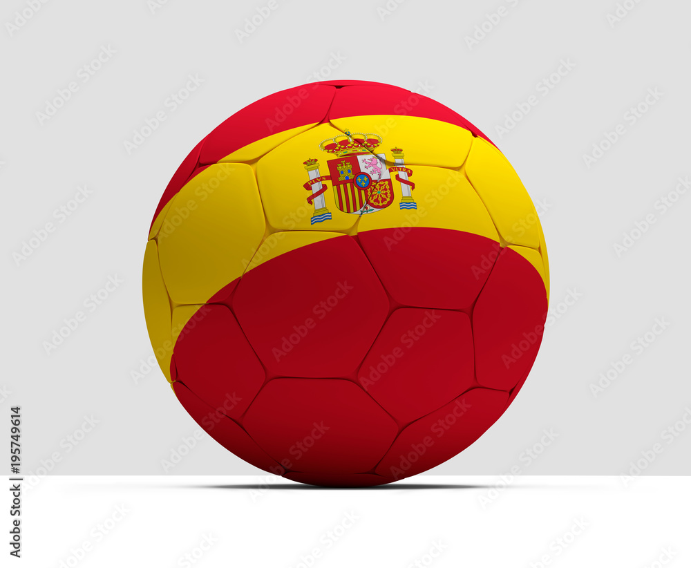 Spain spanish soccer football ball 3D Rendering Spain spanish soccer football ball 3D Rendering