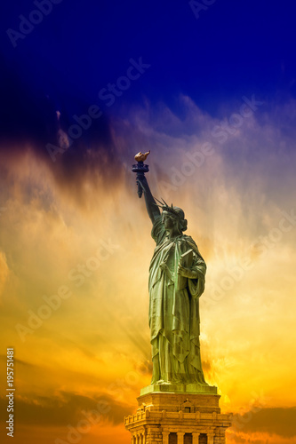 Statue of Liberty with beautiful sky.