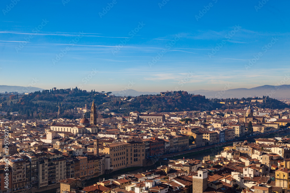 Basilica di Santo Spirito, view over the rooftops of Florence, Toscana, Italy
