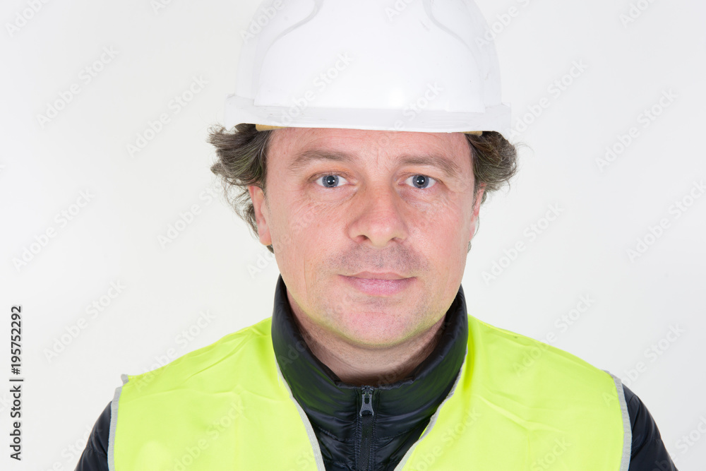 Portrait of an handsome engineer isolated on white Portrait of an handsome engineer isolated on white