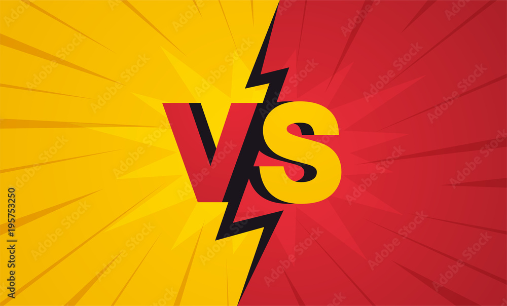 Versus screen. Fight backgrounds against each other, Yellow vs red. Stock  Vector | Adobe Stock