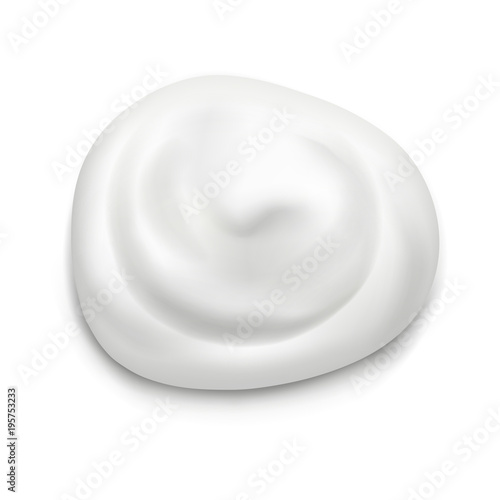 Realistic Cream on white background. 