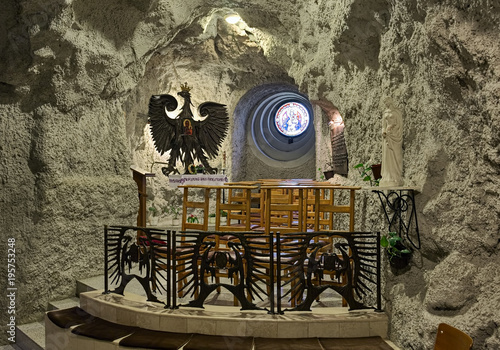 Photography Chapel of Our Lady of Czestochowa in Cave Church in Gellert Hill Cave, Budapest,