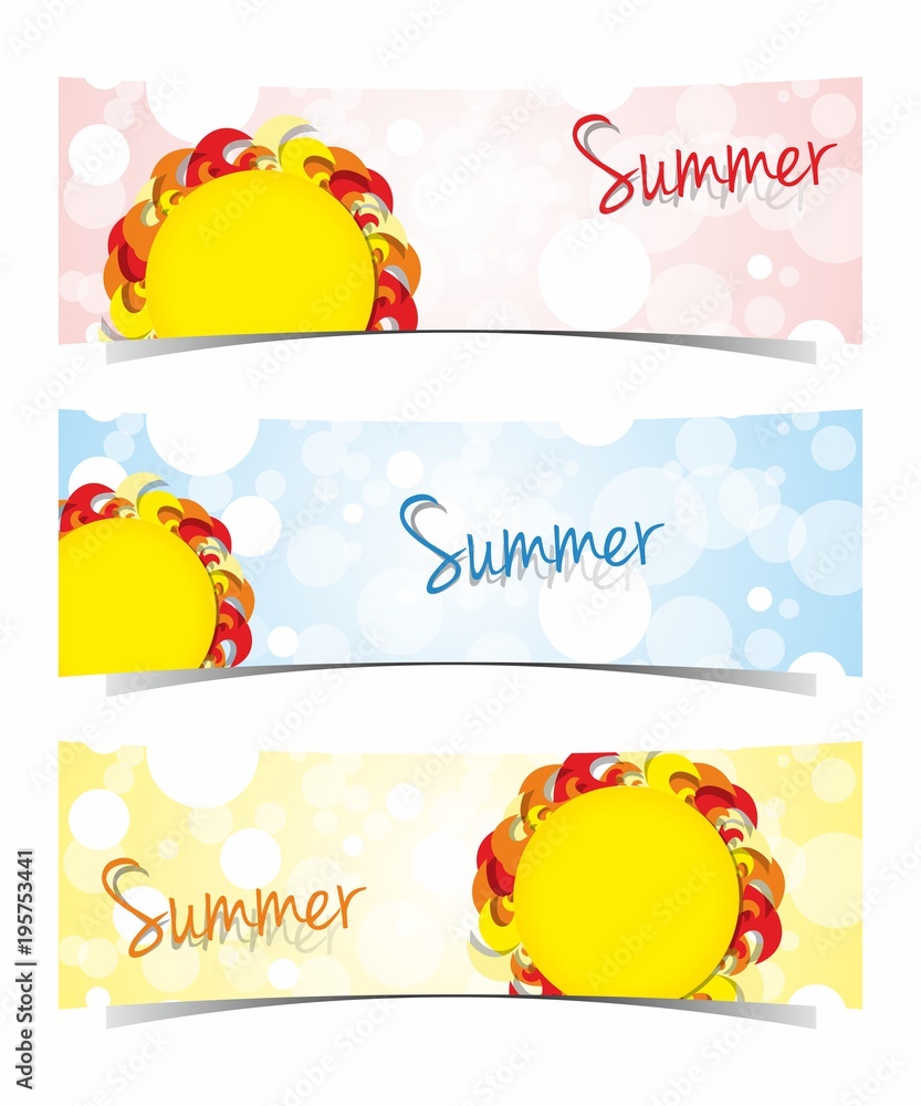 Creative Abstract Colorful Sun Banners vector illustration