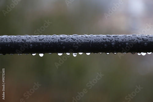 Raindrops on the pipe