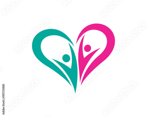 Family Love Logo Template Design Vector, Emblem, Design Concept, Creative Symbol, Icon