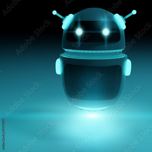 Fototapeta Naklejka Na Ścianę i Meble -  Futuristic digital chatbot 3D rendering
