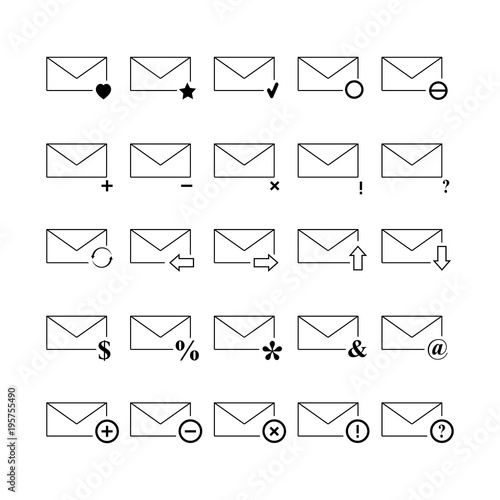 Set of envelopes icons email