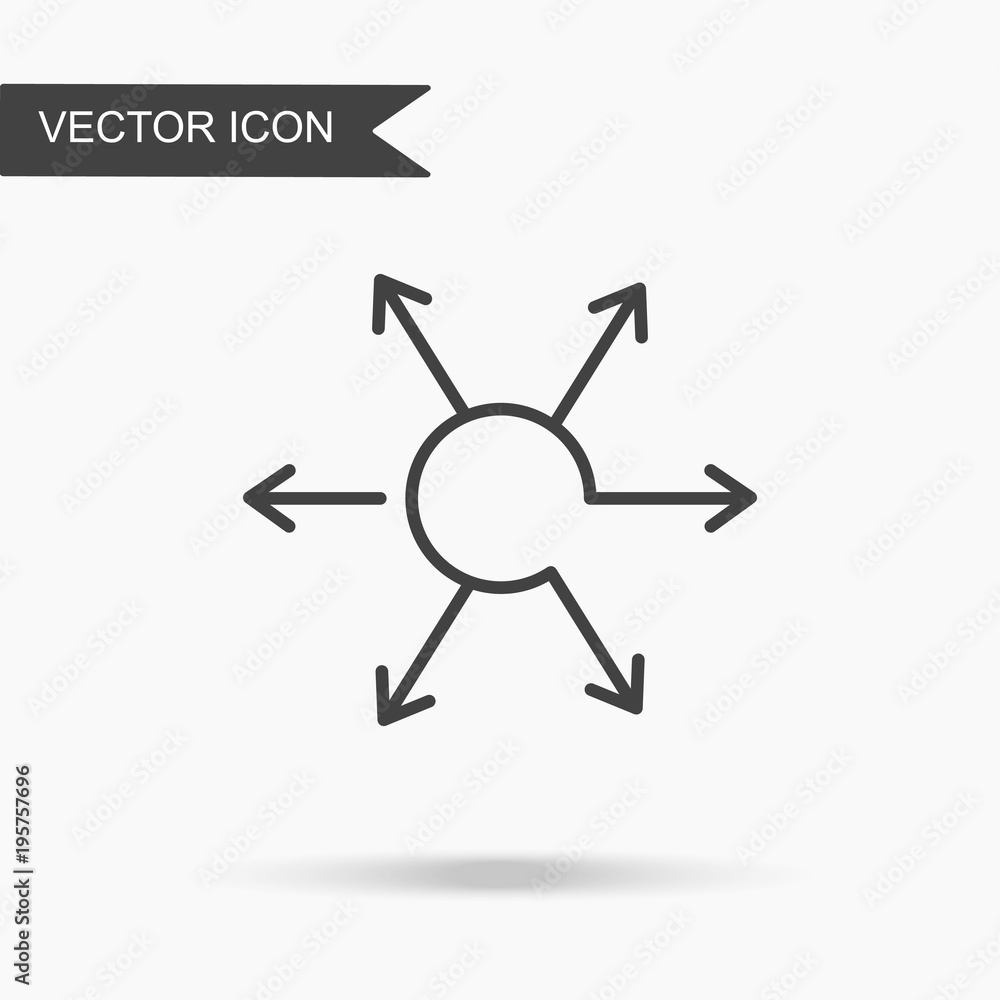 Modern and simple vector illustration arrow icon from circle. Flat ...