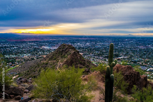 Sunrise on Camelback Mountain in Phoenix, Arizona photo