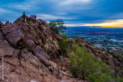 Sunrise on Camelback Mountain in Phoenix, Arizona photo