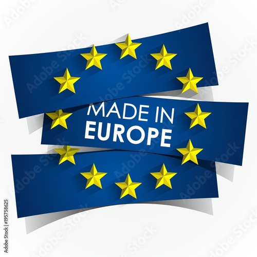 Creative Abstract Made In Europe Badge vector illustration