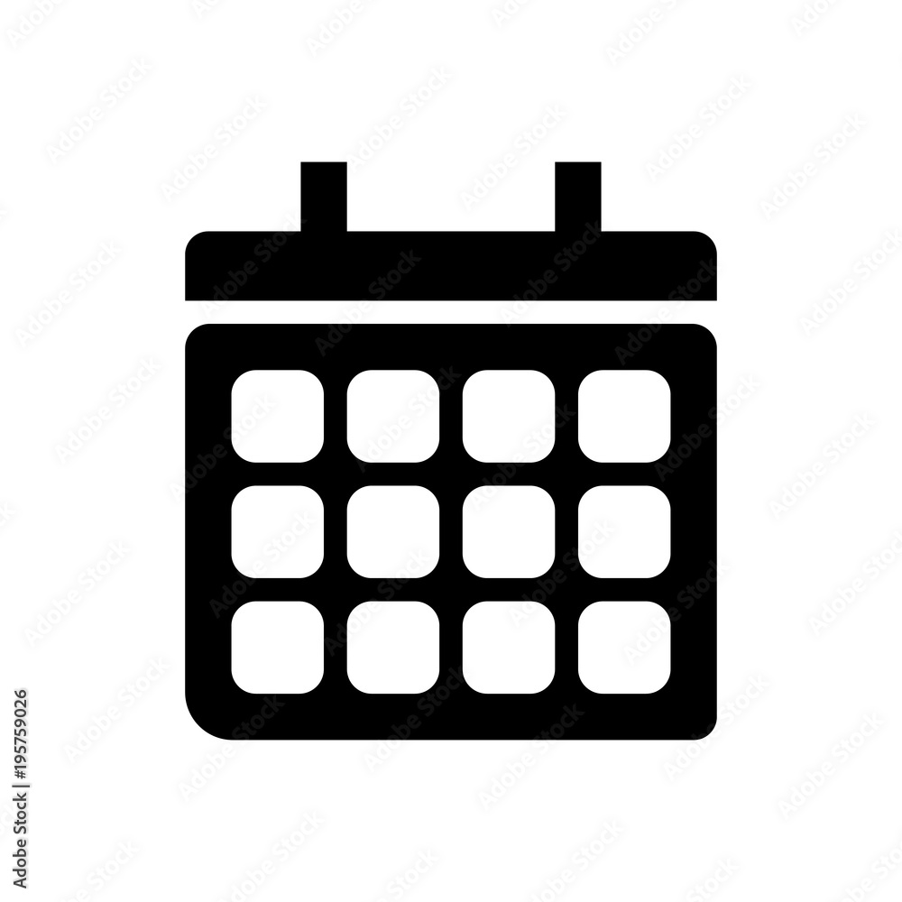 Calendar vector icon. Illustration isolated for graphic and web design.