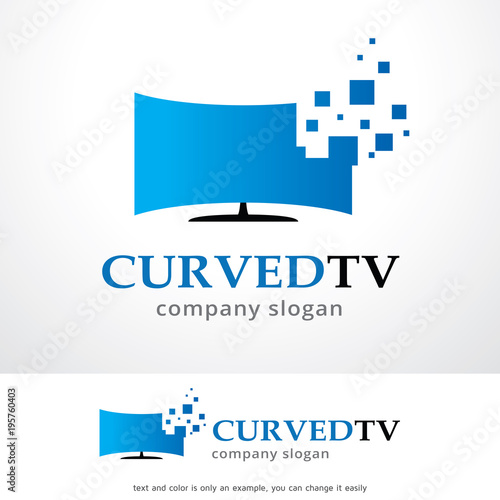 Curved TV Logo Template Design Vector, Emblem, Design Concept, Creative Symbol, Icon