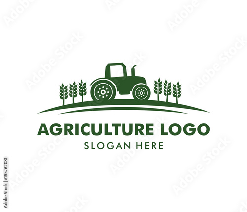 vector logo design for agriculture, agronomy, wheat farm, rural country farming field, natural harvest