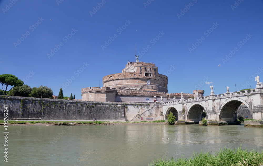 Castel and Ponte Sant'Angelo in Rome, Italy.
